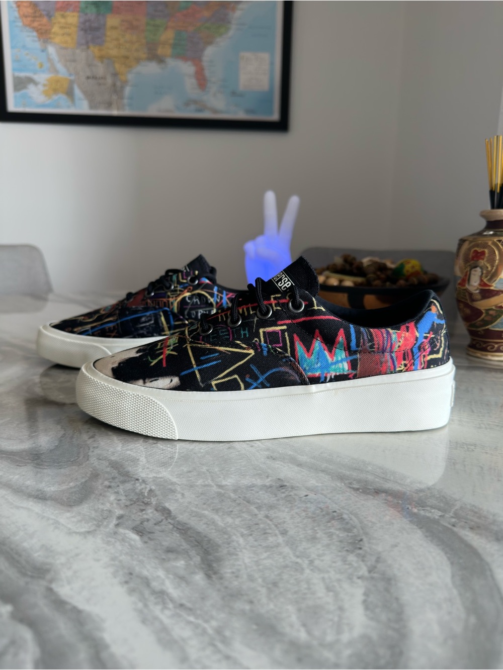 Converse Skid Grip x Jean-Michel Basquiat Kings of Egypt II Black Sneakers